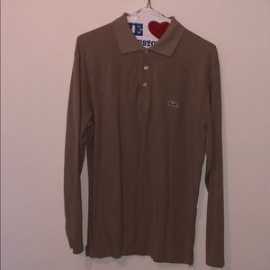 Lacoste nude collar long sleeve sweater